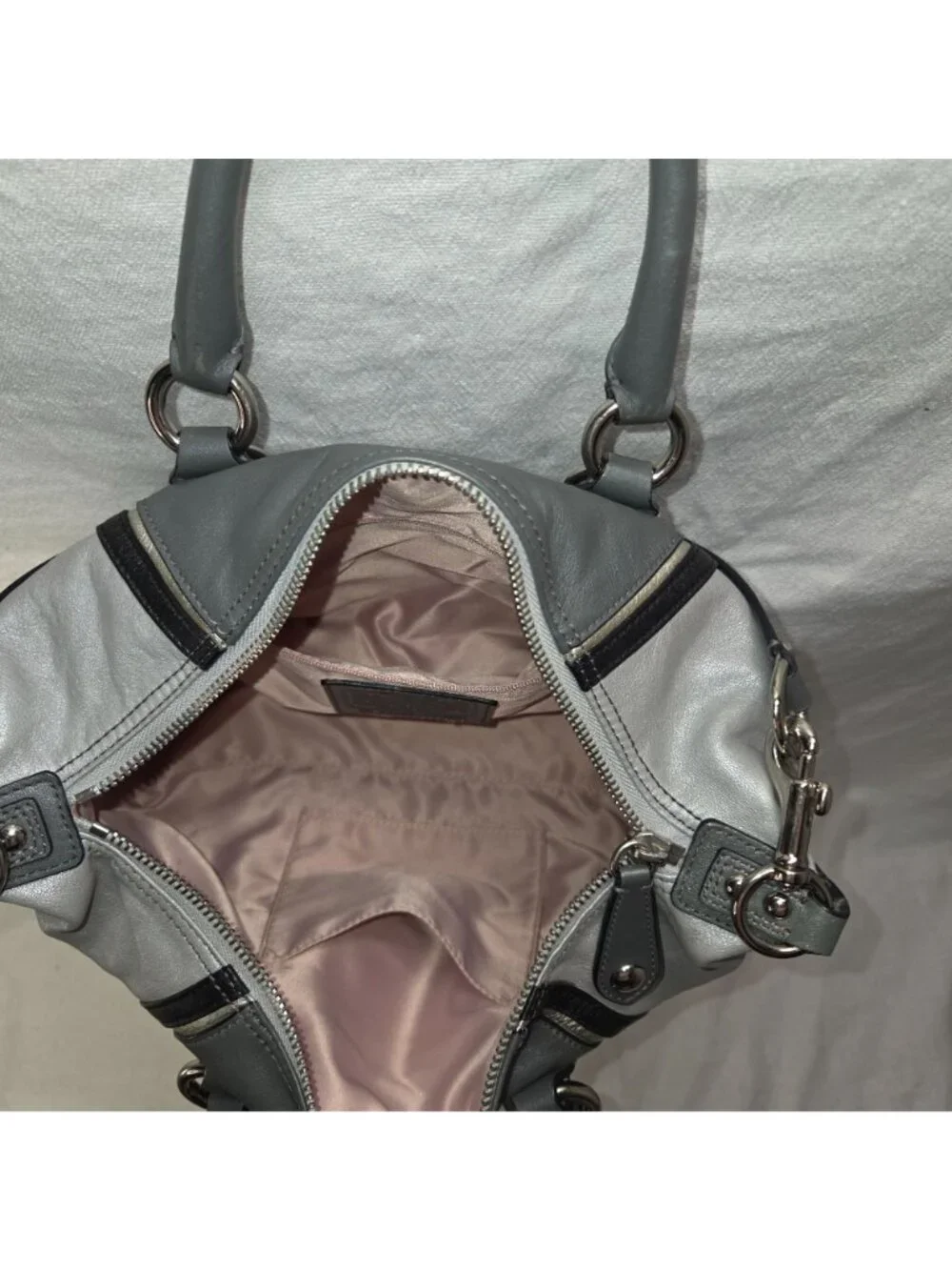 Coach 2012 Ashley Spectator 2-Way Gray Leather Satchel Bag Purse F17455